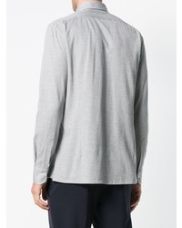 Мужская серая рубашка с длинным рукавом от Kiton