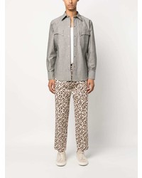 Мужская серая рубашка с длинным рукавом от FURSAC