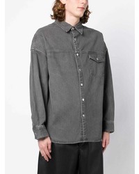 Мужская серая рубашка с длинным рукавом от FIVE CM