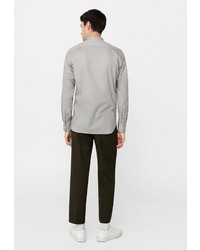 Мужская серая рубашка с длинным рукавом от Mango Man