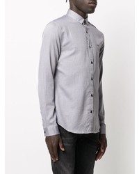 Мужская серая рубашка с длинным рукавом от Armani Exchange