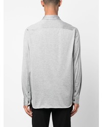 Мужская серая рубашка с длинным рукавом от Brioni