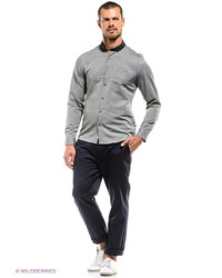 Мужская серая рубашка с длинным рукавом от New Look