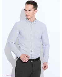 Мужская серая рубашка с длинным рукавом от Oodji