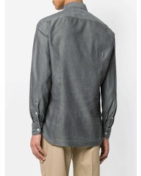 Мужская серая рубашка с длинным рукавом от Lardini