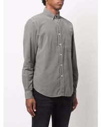 Мужская серая рубашка с длинным рукавом от Aspesi
