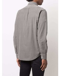 Мужская серая рубашка с длинным рукавом от Aspesi
