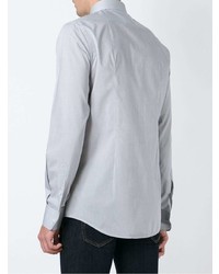 Мужская серая рубашка с длинным рукавом от Fashion Clinic Timeless