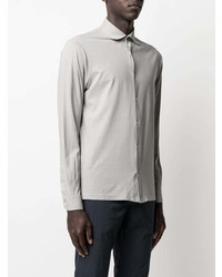 Мужская серая рубашка с длинным рукавом от Dell'oglio