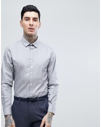 Мужская серая рубашка с длинным рукавом от Process Black