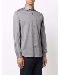 Мужская серая рубашка с длинным рукавом от Corneliani