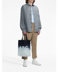 Мужская серая рубашка с длинным рукавом от A.P.C.
