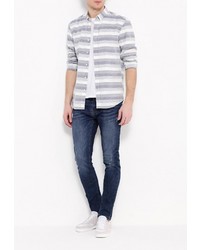 Мужская серая рубашка с длинным рукавом от Tom Tailor Denim