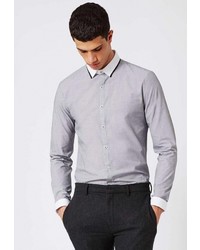 Мужская серая рубашка с длинным рукавом от Topman