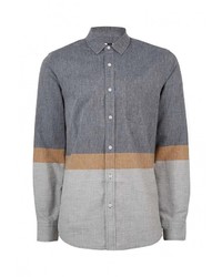 Мужская серая рубашка с длинным рукавом от Topman