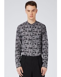 Мужская серая рубашка с длинным рукавом от Topman