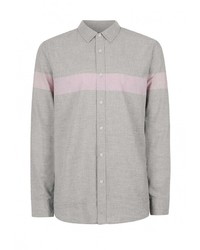 Мужская серая рубашка с длинным рукавом от Topman