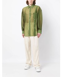 Мужская серая рубашка с длинным рукавом от Feng Chen Wang