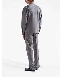 Мужская серая рубашка с длинным рукавом от Prada