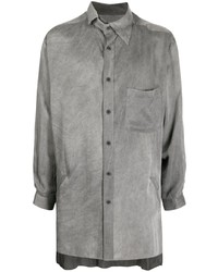 Мужская серая рубашка с длинным рукавом от Yohji Yamamoto