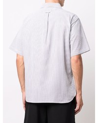 Мужская серая рубашка с коротким рукавом в вертикальную полоску от Rhude