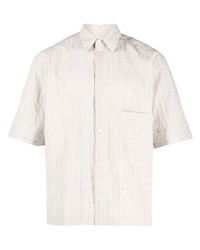 Мужская серая рубашка с коротким рукавом в вертикальную полоску от SAGE NATION
