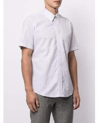Мужская серая рубашка с коротким рукавом в вертикальную полоску от D'urban