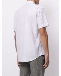 Мужская серая рубашка с коротким рукавом в вертикальную полоску от D'urban