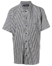 Мужская серая рубашка с коротким рукавом в вертикальную полоску от Y/Project