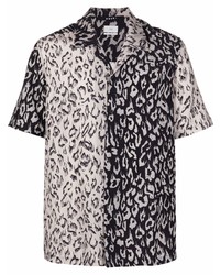 Мужская серая рубашка с коротким рукавом с леопардовым принтом от Ksubi