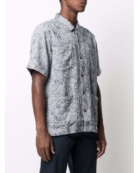 Мужская серая рубашка с коротким рукавом с "огурцами" от Universal Works