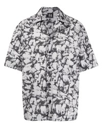 Мужская серая рубашка с коротким рукавом с принтом от 44 label group