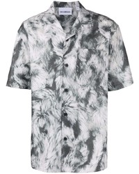 Мужская серая рубашка с коротким рукавом с принтом от Han Kjobenhavn