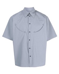 Мужская серая рубашка с коротким рукавом с украшением от MSGM