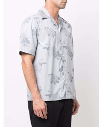 Мужская серая рубашка с коротким рукавом с цветочным принтом от Ernest W. Baker