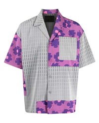 Мужская серая рубашка с коротким рукавом с цветочным принтом от Off Duty