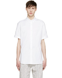 Мужская серая рубашка с коротким рукавом от Alexander McQueen