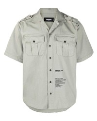 Мужская серая рубашка с коротким рукавом от DSQUARED2
