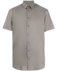Мужская серая рубашка с коротким рукавом от Giorgio Armani