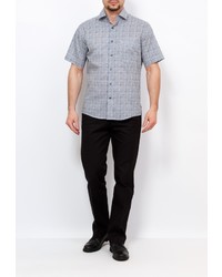 Мужская серая рубашка с коротким рукавом от GREG