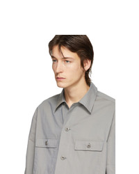 Мужская серая рубашка с коротким рукавом от Lemaire