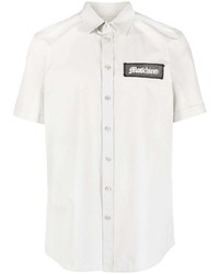 Мужская серая рубашка с коротким рукавом от Moschino