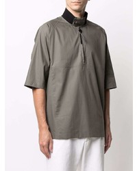Мужская серая рубашка с коротким рукавом от Salvatore Ferragamo