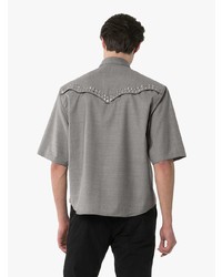 Мужская серая рубашка с коротким рукавом от NULABEL