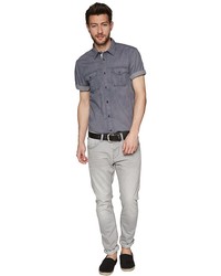 Мужская серая рубашка с коротким рукавом от Tom Tailor