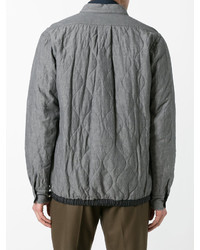 Мужская серая стеганая куртка-рубашка от Sacai
