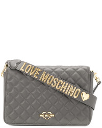Женская серая стеганая сумка от Love Moschino