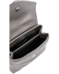 Женская серая стеганая сумка от Saint Laurent