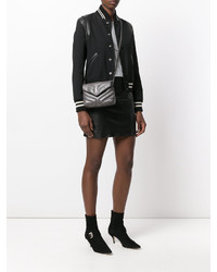 Женская серая стеганая сумка от Saint Laurent