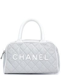 Женская серая сумка из плотной ткани от Chanel